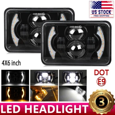 Faros LED Hi/Lo 120W ámbar/W halo DRL aptos para Dodge Dakota 2 piezas 4x6 pulgadas Foto 1 de 4