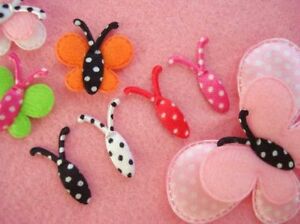 40 Bug/Butterfly Polka Dot Satin Body Antenna Applique/Trim/craft/sewing H371