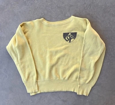 ¿Sudadera vintage talla grande? Emblema de escudo STA amarillo años 50 60 sudor RARO Foto 1 de 4