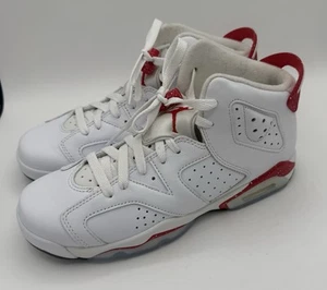 Nike Air Jordan 6 Retro Lace Up Athletic Shoe Youth Size 6.5 384665-162 White - Picture 1 of 13