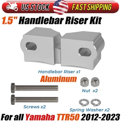 For Yamaha TTR50E 1.5" Handlebar Riser Kit Aluminum Raiser Spacer Lifter 2012-23 Foto 1 de 4