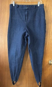 Vintage 1980’s Stretch Denim Stirrup Pants Joan Walter’s High Rise 33” W - Picture 1 of 8