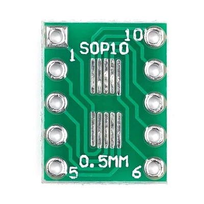 SMD Breakout Adapter für SOT23 / SSOP10 / MSOP10, 10 Pin, 0,50mm / 0,95mm - Bild 1 von 2