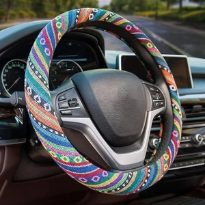 Valleycomfy Boho Steering Wheel Covers for Women Cloth Bohemian ClothA - Picture 1 of 4