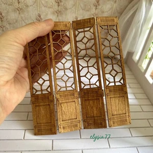 1Set 1:12 Scale Dollhouse Tiny Unfinished Screen Miniature Furniture Retro Decor - Picture 1 of 7