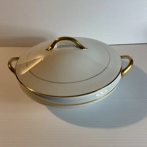 NORITAKE THE YUKON 8 inch Covered Serving Bowl Gold Trim JAPAN - Picture 1 of 7