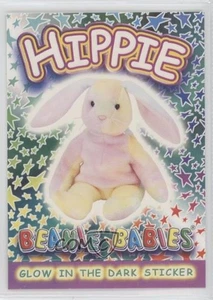 1999 Ty Beanie Babies Series 4 Glow in the Dark Sticker Hippie Ty-Dye Bunny 02lw - Picture 1 of 3