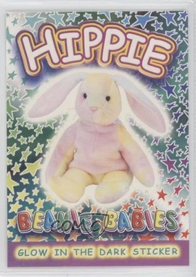 1999 Ty Beanie Babies Series 4 Glow in the Dark Sticker Hippie Ty-Dye Bunny 02lw - Image 1 of 3