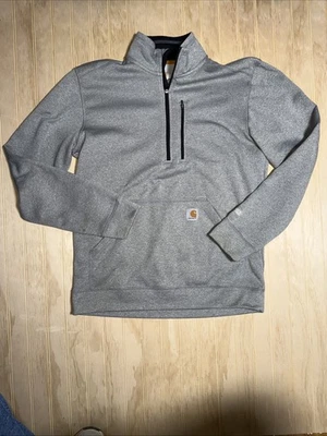 Carhartt Force Extremes Cuello Simulado Para Hombre M Relajado Media Cremallera Sudadera Verde Foto 1 de 4