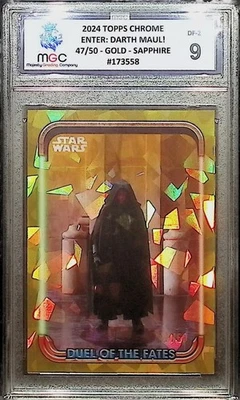 Topps Star Wars Chrome 24 Enter Darth Maul Duel of Fates Gold Sapphire /50 MGC 9 - Image 1 of 3