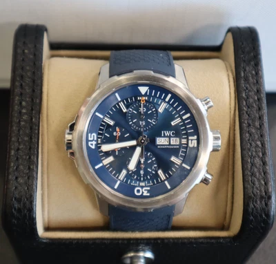 Reloj IWC Aquatimer Cronógrafo IW376806 Automático Esfera Azul 44mm - ¡Caja/Papeles! Foto 1 de 4