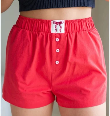 Le Lis Red Bow Edition Boxer Curto Tamanho Médio Bolsos Novo com etiquetas - Imagem 1 de 4