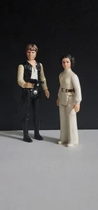 Vintage, Han Solo (Large Head) & Princess Leia, 1977 Kennner Star Wars, READ - Imagen 1 de 13