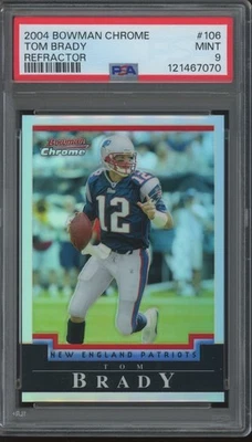 2004 Bowman Chrome Refractor #106 Tom Brady 127/500 Mint PSA 9 - Image 1 of 2
