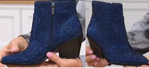 NEU Jessica Simpson Zalor Strass Westernstiefel Glitzer Gabor Navy Blau 9,5 M - Bild 1 von 9