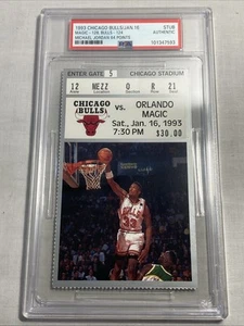 Boleto de los Chicago Bulls 1993 16 de enero Michael Jordan 64 puntos PSA auténtico 21 - Imagen 1 de 2