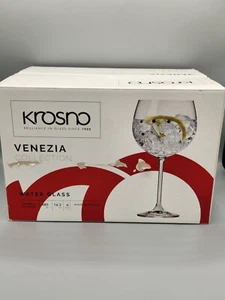 Set 6 KROSNO Water Glass Set 16.2oz Venezia Collection Made In Poland Open Box - Picture 1 of 7