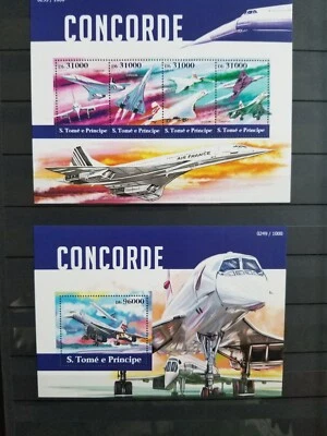 stamps Concorde 2015 Sao Tome & Principe MNH Airplanes 2 blocks - Image 1 of 3