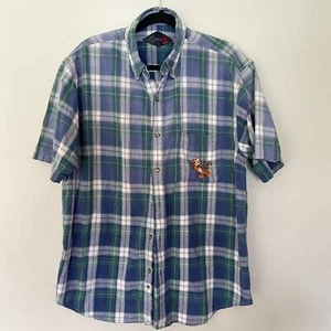 Disney Vintage kariertes Winnie the Pooh Tigger Knopfleiste Shirt - Herren Größe Large - Bild 1 von 4