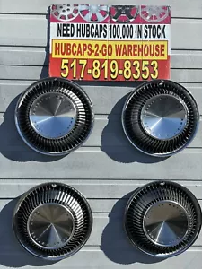 1972-78 AMC Fin Nos Rare Gremlin Hornet Javelin Pacer 14” Matador Hubcaps Set 4 - Picture 1 of 16
