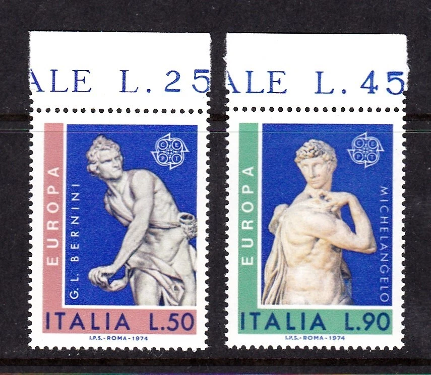 ITALY #1143-1144 MNH "DAVID" BY GLOVANNI BERNINI & "DAVID" BY MICHELANGELO - Image 1 of 1