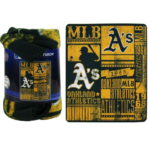 Brand New MLB Oakland Athletics Large Soft Fleece Throw Blanket 50" X 60" Cover