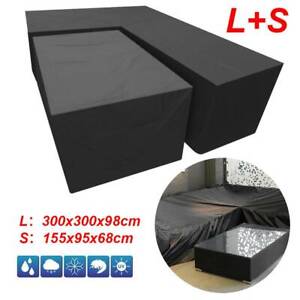 L+S Shape Outdoor Garden Waterproof Furniture Corner Cover Rattan Sofa Protector