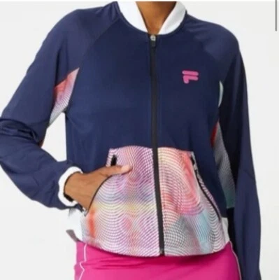 Chaqueta de tenis Fila Christopher Bevans Park Podium para mujer talla mediana azul Foto 1 de 4