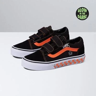 VANS Old Skool V Brillo Tablero de Cuadros Web Negro Niño Pequeño Niños Zapatos de Skate Tenis Foto 1 de 4