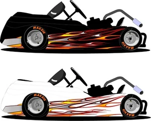 RACING GO KART WRAP #102 WITH FRONT AND REAR NUMBERS, graphics, Wraps, decals - Picture 1 of 2