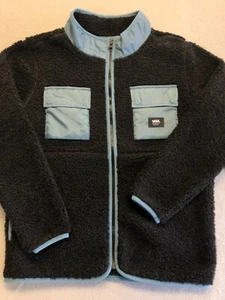 Vans Jacket Boy's Medium (10-12) New Debrusk Full Zip Black Sherpa Loose Fit - Picture 1 of 6