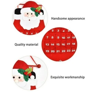 Non-woven Christmas Countdown Calendar Xmas Decoration Santa Hanging Pendant - Picture 1 of 15