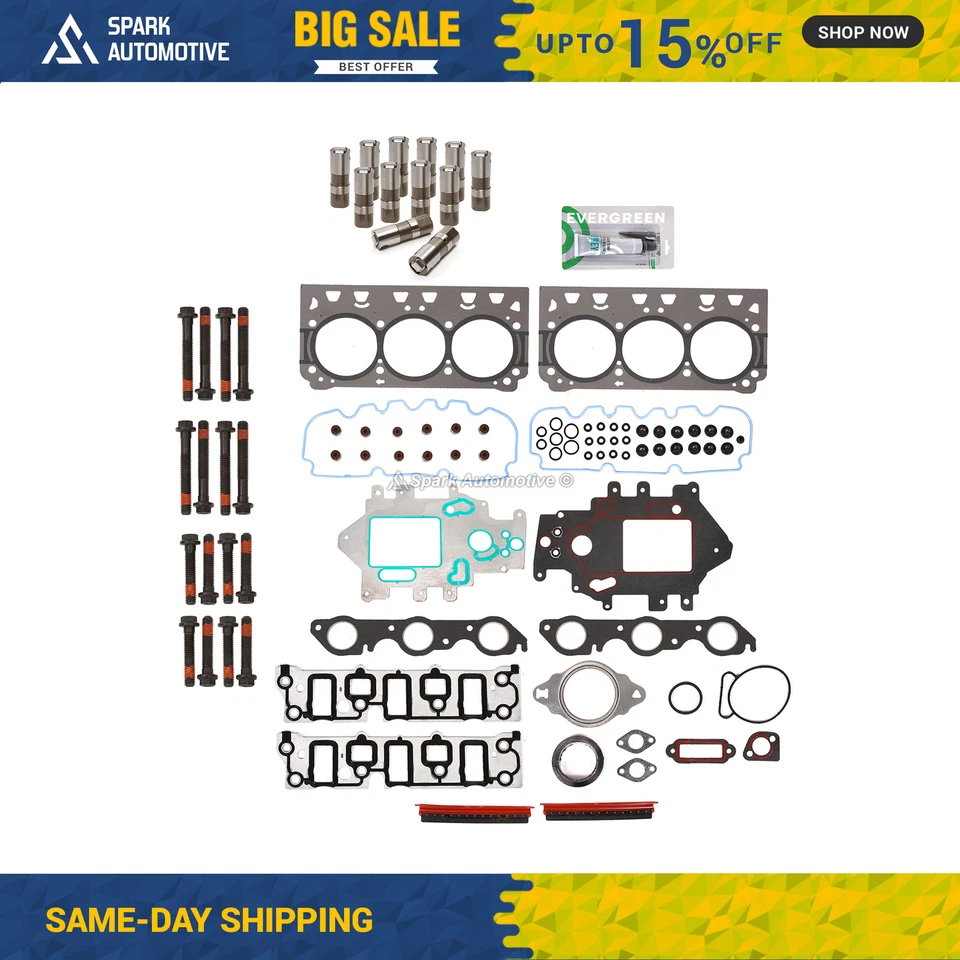 Head Gasket Set Head Bolts Lifters Fit 04-07 Pontiac Grand Prix Supercharged 3.8 - Image 1 of 4