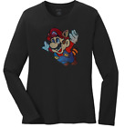 Women's Super Mario 3 T-Shirt Ladies Tee Shirt S-4XL Bling Long Sleeve
