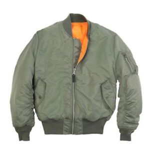 New MA-1 Alpha Industries US Army Pilot Flight Military Bomber Jacket OD Green