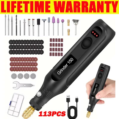 Cordless Rotary Multi Tool Variable 3-Speed &113 Accessory Set Dremel Compatible - Image 1 of 4