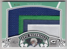 2015-16 Leaf Genesis Epic Materials Patch Emerald #68 Travis Child Patch /10