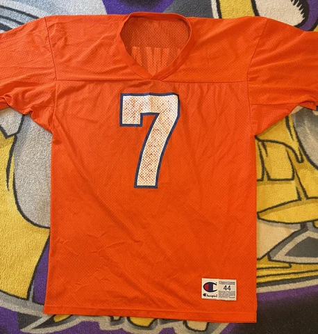 John Elway Orange Denver Broncos Champion Jersey Size 44 Made In USA Cover