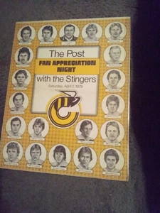 CINCINNATI STINGERS 1979 Original Poster Fan Appreciation Night  WHA  KOA - Picture 1 of 1