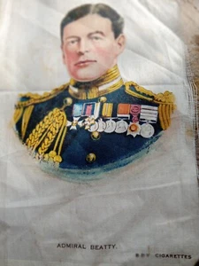 Silk Cigarette Trading Card of Admiral Beatty by B.D.V Cigarettes - Picture 1 of 1