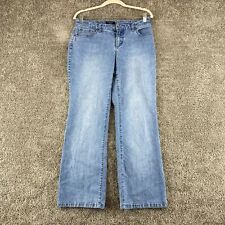 Sonoma Petite Bootcut Jeans Women's 8P Blue Whisker 5-Pocket Low Rise Stone Wash