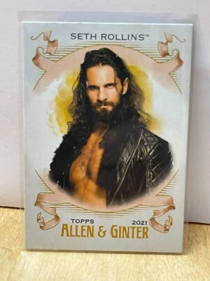 2021 Topps Heritage WWE Allen & Ginter #AG20 Seth Rollins wrestling card - Image 1 of 2