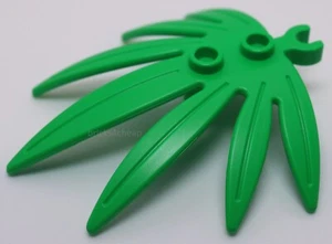 Lego 3x hellgrüne Pflanzenblätter 6 x 5 Schwertblatt Palme offen O-Clip dick - Bild 1 von 1