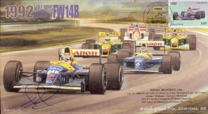 1992c WILLIAMS Cover signiert NIGEL MANSELL RENAULT FW14B SILVERSTONE F1  - Bild 1 von 1