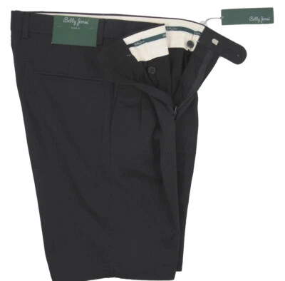 ¡NUEVOS Pantalones Cortos Bobby Jones $98!  Tela plisada tipo chino nítida piedra negra azul marino Foto 1 de 2