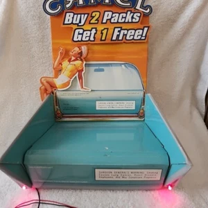 Vintage Camel Cigarette Store Cardboard Stand-Up Lighted Display Works - Picture 1 of 20