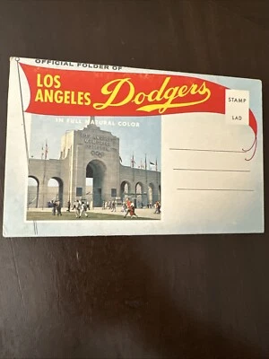 1959 Dodgers 11 Postcard Booklet Folder Sandy Koufax Duke Snider Gil Hodges - Image 1 of 4