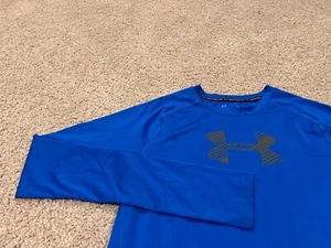 Under Armour BOY'S blue gray long sleeve muscle training t shirt XL Curry 30 GSW - Picture 1 of 5