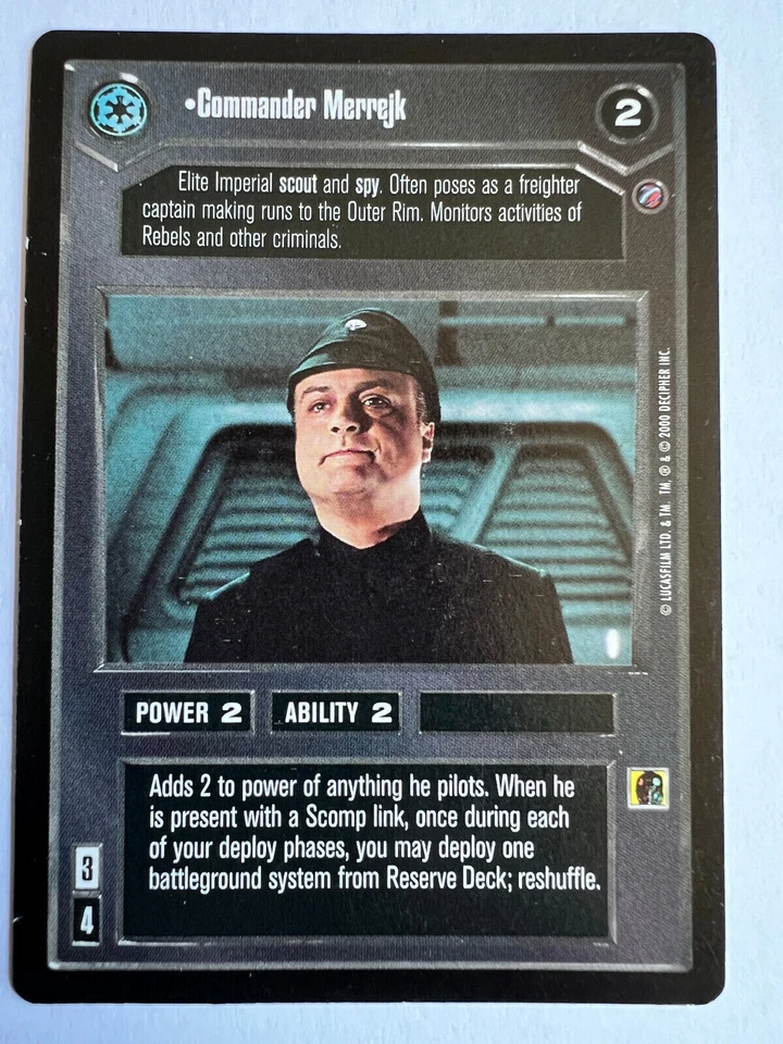 Star Wars CCG Commander Merrejk Dark Side Death Star II NM/LP - Image 1 of 1