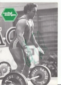 Tarjeta de autógrafo Rolf Milser años 80 original firmada levantamiento de pesas +A45994 - Imagen 1 de 1